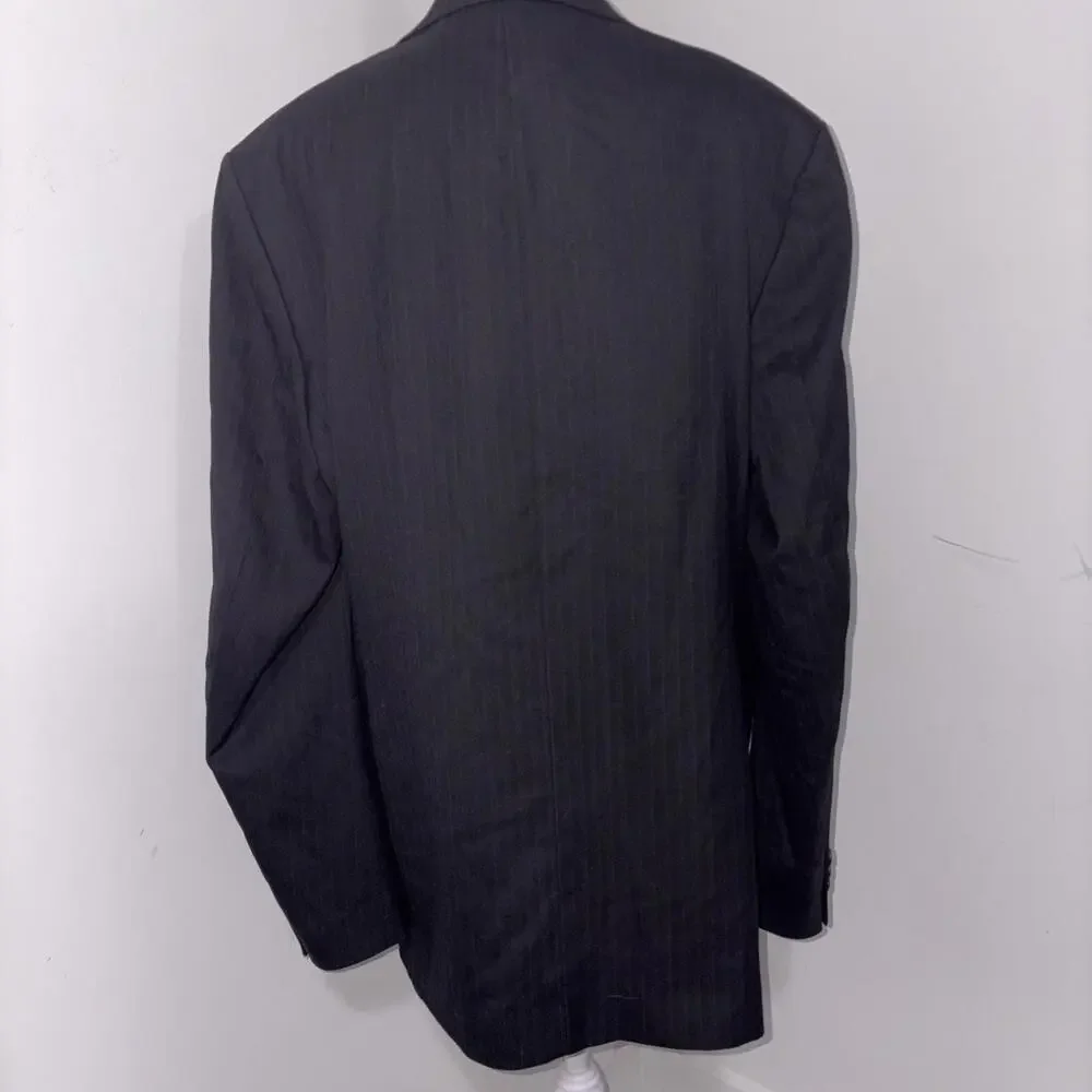 ZARA MEN'S SZ 44 F/W 2018 SPORT COAT BLAZER JACKET OFFICE BLACK BLUE PINSTRIPE